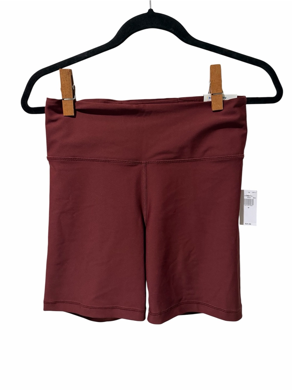 NWT Old Navy PowerSoft Bike Shorts Medium Burgundy High Rise 6”